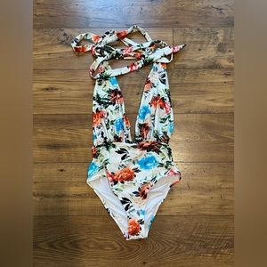 Cupshe floral one piece wrap swimsuit